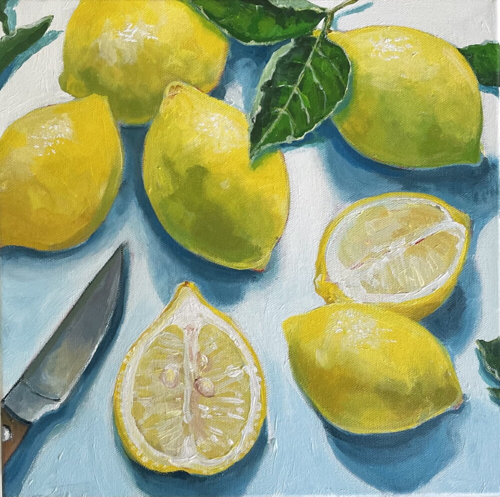 Lemons With Knife