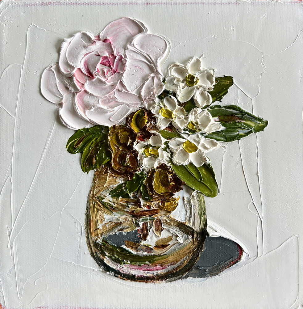 Cecil Brunner Roses In A 12pint Bottel
